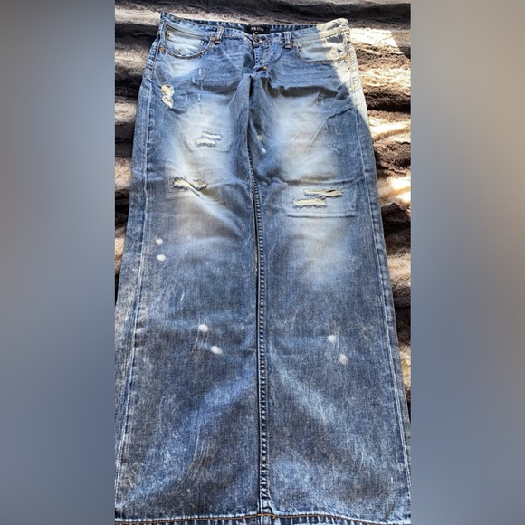 Mens AKOO 36/32 Slim Straight Fit Jeans - Picture 3 of 5